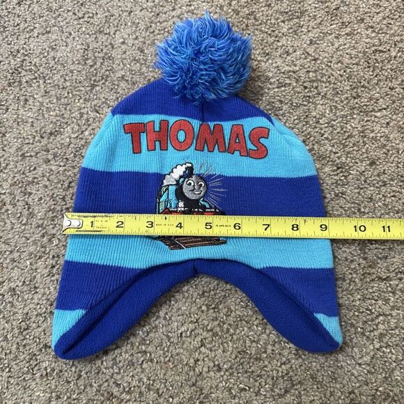 Thomas The Tank Engine Beanie Cap Winter Stocking Hat Blue/Red Knit Boys One Sz - Picture 3 of 6